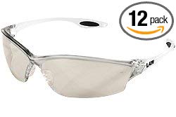 Crews LW219 Law2 Safety Glasses Blk Temple w/In/Outdoor Clr Mirror Lens(12 Pair)