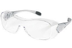 Crews(R) Law(R) Over The Glasses (OTG) Dielectric Safety Glasses With Gray Frame, Clear Polycarbonate Duramass(R) AF4(R) Anti-Scratch Anti-Fog Lens And Steel Colored Temples