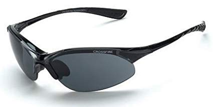 12 Pack Crossfire 1541 Cobra Safety Glasses Smoke Lens - Crystal Black Frame