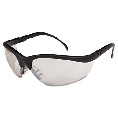 MCR SAFETY KD119 Klondike Safety Glasses, Black Matte Frame, Clear Mirror Lens