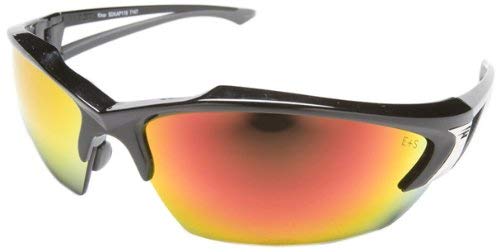 Edge Eyewear SDKAP119 Khor Black with Aqua Precision Red Mirror Lens