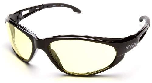 6 Pack Edge Eyewear SW112 Dakura Safety Glasses Black Frames Yellow Lens