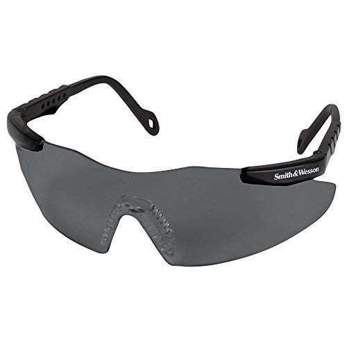 Smith and Wesson Safety Glasses (19823), Magnum 3G Safety Eyewear, Smoke Lenses with Black Frame, 12 Units/Case