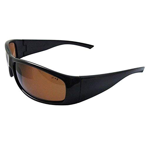 ERB 17923 Boas Safety Glasses with Xtreme Brown Smoke Polarized Lens, Black Frame