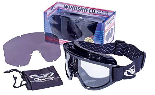 Windshield Goggle Kit Smoke/Clear Lenses Over-Prescription Glasses