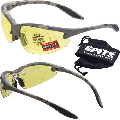 MAGSHOT Hunting Shooting Safety Glasses ACU Camo Frame 1.50+ Full Magnifying Removable Adapter