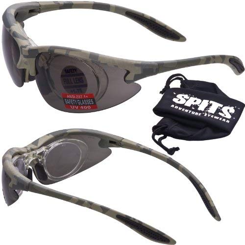 MAGSHOT Safety Glasses ACU Camo Frame - Hunting/Shooting 1.25+ Full Magnifying Removable Adapter