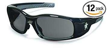 Crews SR112 Swagger Safety Glasses Polished Black Frame w/ Gray Lens (12 Pair)