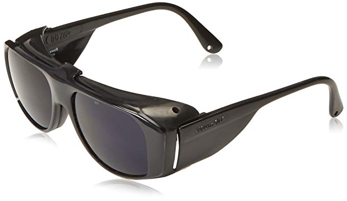 Uvex S214 Horizon Safety Eyewear, Black Frame, Clear Hardcoat Lens with Flip-Up Cobalt Blue Hardcoat Lens