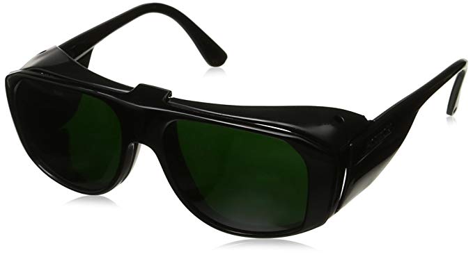 Uvex S213 Horizon Safety Eyewear, Black Frame, Clear Hardcoat Lens with Flip-Up Shade 5.0 Hardcoat Lens