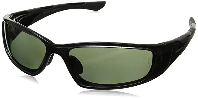 Crossfire Eyewear 24426 MP7 Full Frame Polarized Safety Glasses with Blue Green Polarized Lens and Black Frame