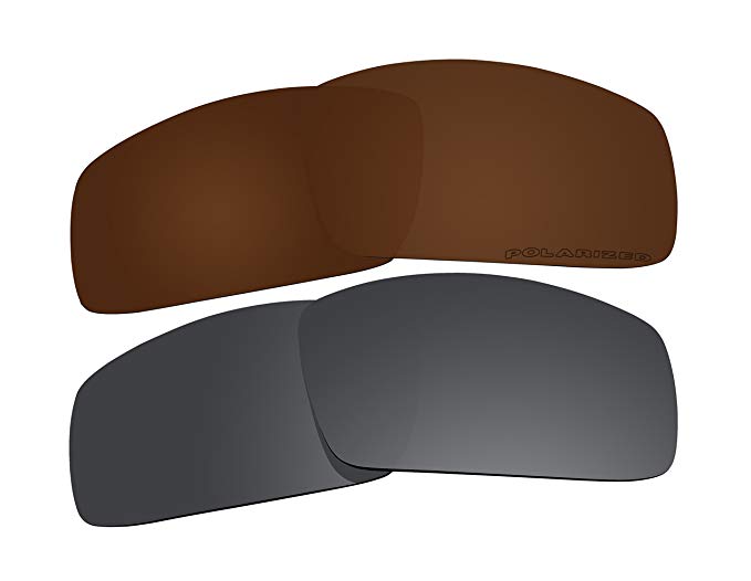 2 Pairs Polarized Replacement Lenses Brown & Black for Oakley Canteen (2006) Sunglasses