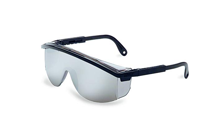 Uvex S137 Astrospec 3000 Safety Eyewear, Black Frame, Silver Mirror Ultra-Dura Hardcoat Lens