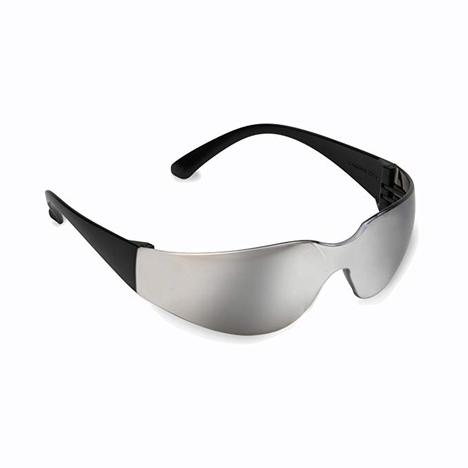 Safety Glasses - Bulldog Blackframe,Silver Mirrored Pack of 12