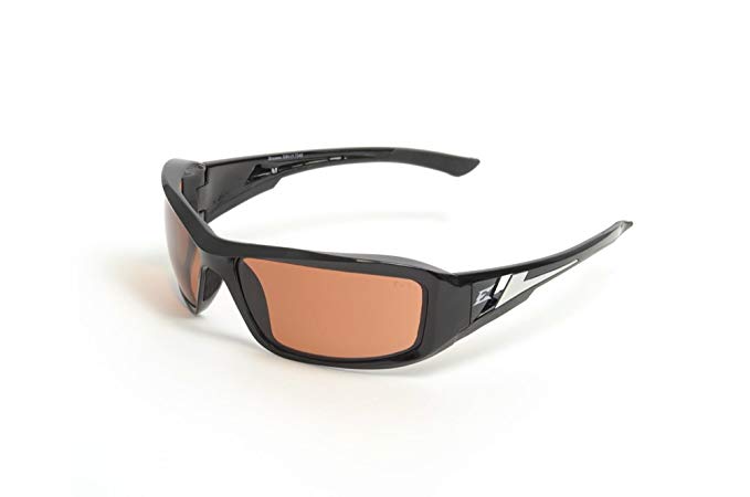 Edge Eyewear TXB215 Brazeau Safety Glasses, Black with Polarized Copper 