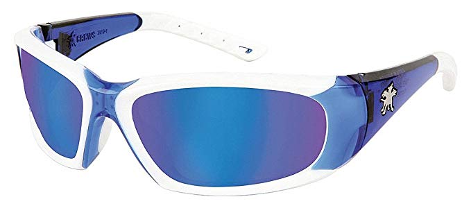 Crews Blue Mirror Safety Glasses, Scratch-Resistant