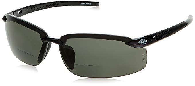 Crossfire Eyewear 2941415 1.5 Diopter ES5 Safety Glasses with Black Frame and Smoke Polarized Lens