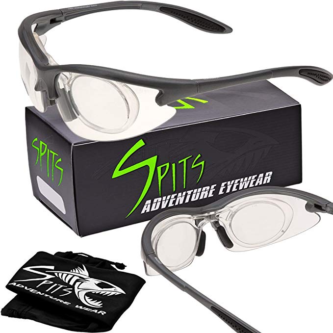 Magshot Safety Glasses Grey Frame - Safety Compliant ANSI Z87.1+ with 2.50 magnifying adapter