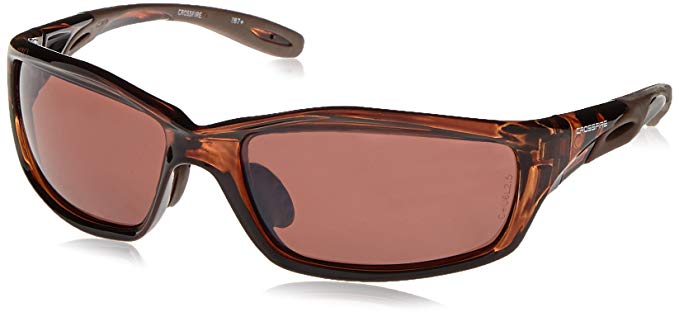 Crossfire 21126 Infinity Safety Glasses HD Brown Polarized Lens - Crystal Brown Frame