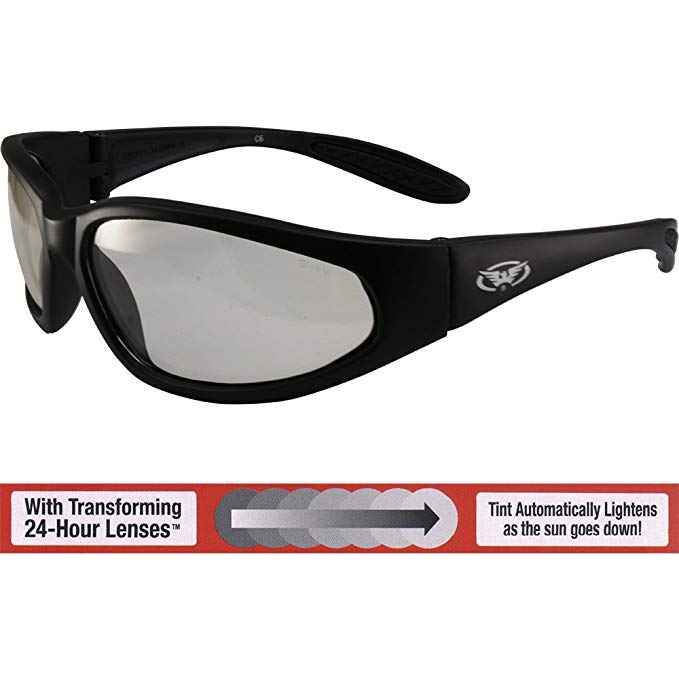 Global Vision Hercules Safety Sunglasses Black Frames with 24 Hour Photochromic Clear to Smoke Lenses ANSI Z87.1+