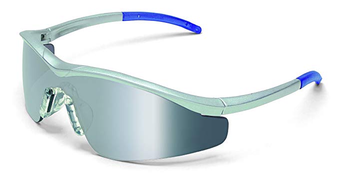 MCR Safety T1147 Triwear T1 Hybrid Temple Design Safety Glasses with Steel Frame and Silver Mirror Lens