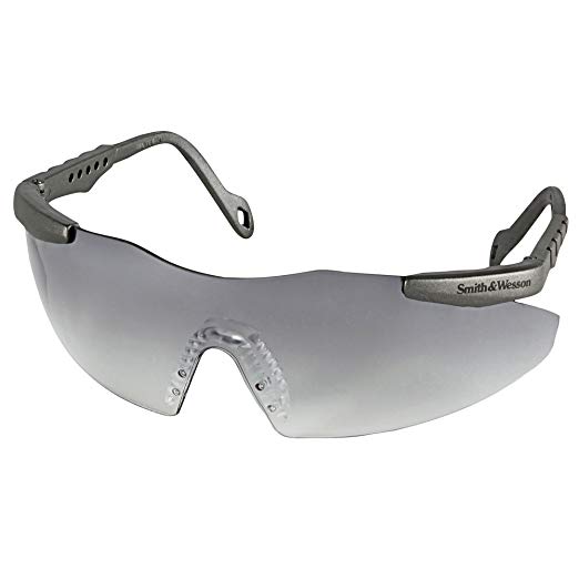 Smith and Wesson Safety Glasses (19831), Magnum 3G Safety Eyewear, Indoor/Outdoor Lenses with Metallic Gray Frame, 12 Units/Case