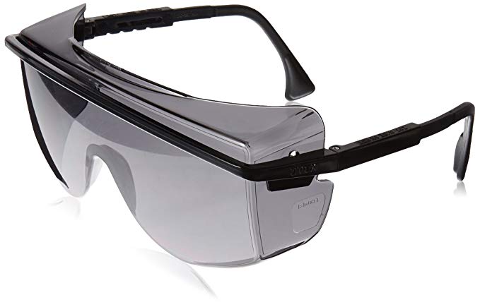 Uvex S2504 Astrospec OTG 3001 Safety Eyewear, Black Frame, Gray Ultra-Dura Hardcoat Lens