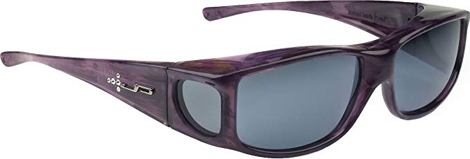 Fitovers Eyewear - Jett Collection Designed to Fit Over Medium Oval Frames Not Exceeding 143mm X 39mm - Purple Haze with Stones/polarized Grey