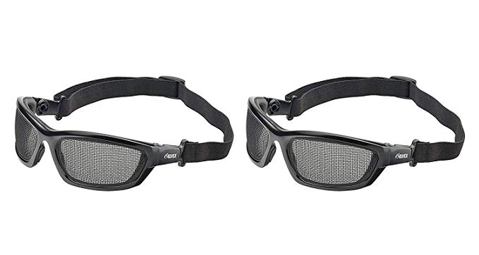 Elvex WELGG50 AirSpecs Steel Mesh Lens, Black (2-Pack)