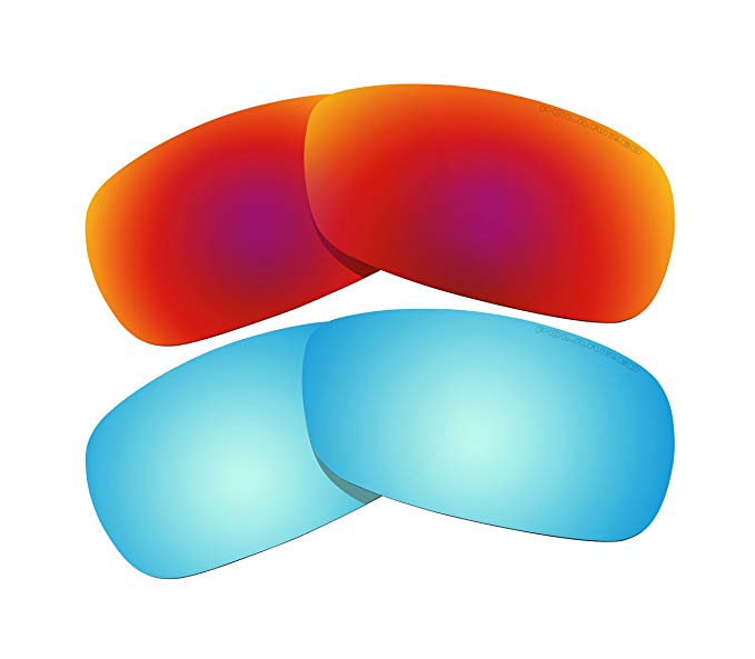 2 Pairs BVANQ Polarized Lenses Replacement Red & Blue for Oakley Crosshair 2.0 (OO4044) Sunglasses
