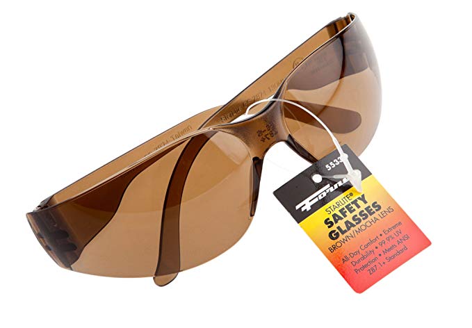 Forney 55324 Starlite Safety Glasses with Brown Mocha Tint, 10-Pack