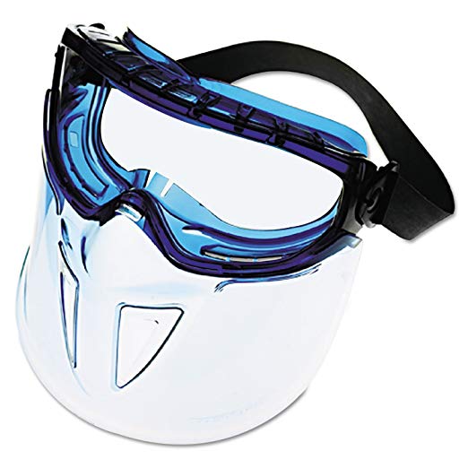 Jackson Safety V90 Shield Clear Anti Fog Lens Protection Goggle with Blue Frame