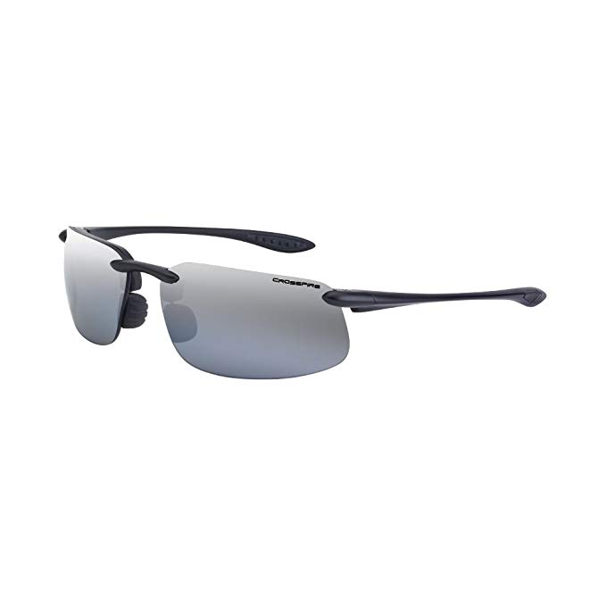 Crossfire Eyewear 21427 ES4 Polarized Safety Glasses with Silver Mirror Polarized Lens and Black Frame