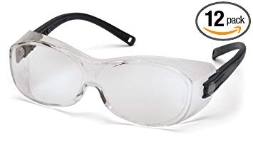 Pyramex Ots Safety Eyewear, Clear Lens with Black Temples