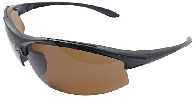 ERB 18617 Commandos Safety Glasses with Brown Smoke Polarized Lens, Black Frame