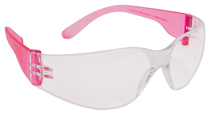 Forney 55333 Safety Glasses, Starlight with Pink Frame, Clear Lens