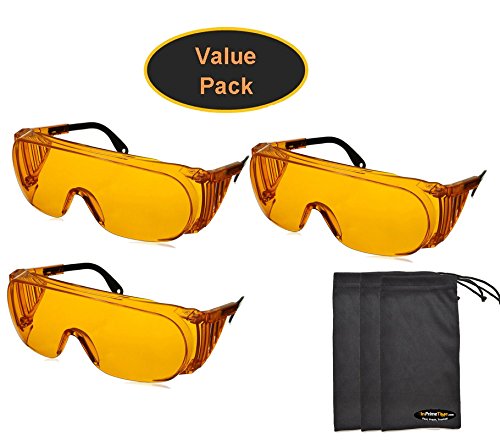 Uvex S0360X Ultra-spec 2000 Safety Eyewear, Orange Frame, UV Extreme Anti-Fog Lens (3-Pack) w/ Exclusive InPrimeTime Carry Pouches