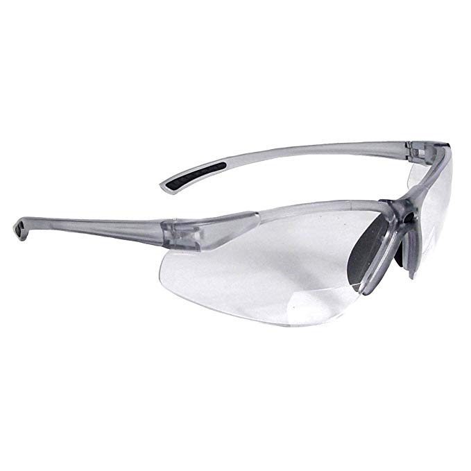 5 Pack Radians C2-115 Safety Glasses - Smoke Temples - Clear Bifocal +1.5 Lens