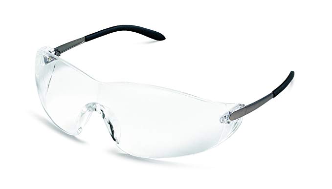 MCR Safety S2110 Blackjack Safety Glasses with Chrome Metal Temple and Clear Lens