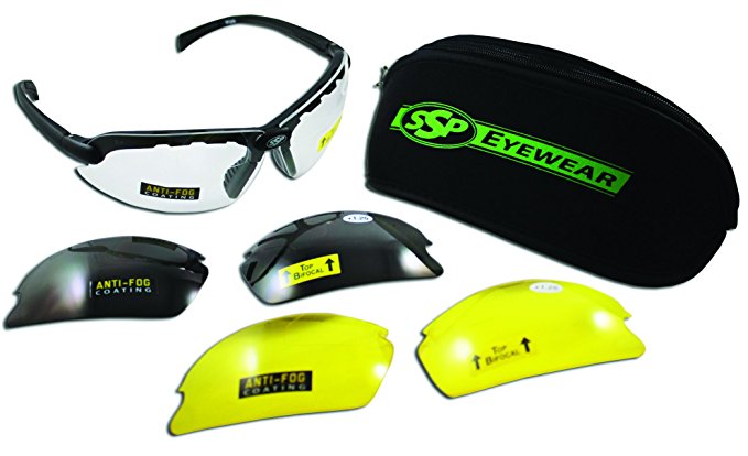 SSP Eyewear Top Focal Tactical Safety Glasses Kit with Assorted Interchangeable 2.00 Bifocal Lenses, TF 2.00 AST KIT