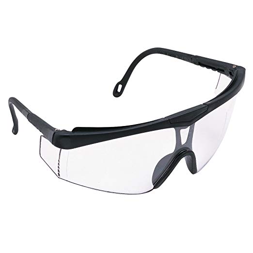 Jackson Safety Cudas Safety Glasses (14464), Adjustable Black Frame, Clear Lens, 12 Pairs/Case